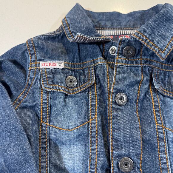 GUESS Baby Girl 24M Denim Jacket 100% Cotton - Picture 2 of 5